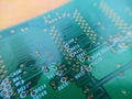 memory circuit board of computer macro close-up