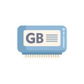 Ram memory module displaying gb gigabyte capacity icon sign symbol Royalty Free Stock Photo