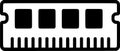 RAM Memory Module Icon, Clean Monochrome Computer Hardware Symbol for Tech Systems and Digital Design Royalty Free Stock Photo