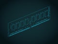 RAM module isometric blueprint Royalty Free Stock Photo