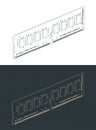 RAM module isometric drawings Royalty Free Stock Photo