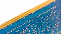 Ram module. Macro mode. Blue chip Board Royalty Free Stock Photo