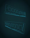 RAM module sketches Royalty Free Stock Photo