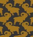 Ram pattern. flock of sheep ornament. Farm Animal Background