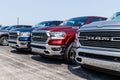 Noblesville - Circa August 2018: Ram 1500 Pickup Trucks at a Dodge dealership IV