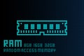 RAM random access memory blue abstract technology futuristic hud Royalty Free Stock Photo