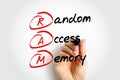RAM Random Access Memory - form of computer memory that can be read and changed in any order, acronym text with marker Royalty Free Stock Photo