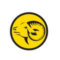 Ram Sheep Head Circle Tribal Art Royalty Free Stock Photo