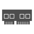 Ram solid icon. Computer hardware, memory chip rank symbol, glyph style pictogram on white background. Technology item Royalty Free Stock Photo