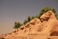 Ram statues of the Karnak temple, Luxor, Egypt. Royalty Free Stock Photo