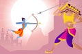 Rama killing Ravana in Dussehra Royalty Free Stock Photo