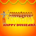 Rama killing Ravana in Happy Dussehra Royalty Free Stock Photo