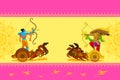 Rama killing Ravana in Happy Dussehra Royalty Free Stock Photo
