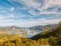 Rama Lake artificial reservoir on the Rama River near Prozor settlement in Bosnia and Herzegovina.