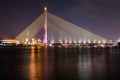 Rama VIII Bridge at night