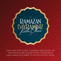 Eid al-Fitr Mubarak Islamic Feast Greetings Turkish: Ramazan Bayraminiz Kutlu Olsun Holy month of muslim community Ramazan. Billbo