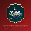 Eid al-Fitr Mubarak Islamic Feast Greetings Turkish: Ramazan Bayraminiz Kutlu Olsun Holy month of muslim community Ramazan. Billbo