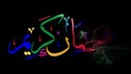 Ramadan - arabic caligraphic text. Animated rotating color text.