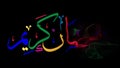 Ramadan - arabic caligraphic text. Animated rotating color text.