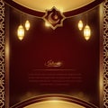 Ramadan Arabic Islamic Red and Golden Luxury Ornamental Royalty Free Stock Photo