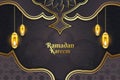 Ramadan background Islamic black and gold color with beautiful ornament