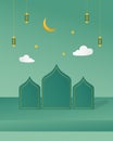 Ramadan background texture blue style color and gold color