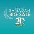 Ramadan Big Sale Special Offer up to 20% off Limited Time Only Vector Template Design Illustration Royalty Free Stock Photo