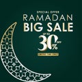 Ramadan Big Sale Special Offer up to 30% off Limited Time Only Vector Template Design Illustration Royalty Free Stock Photo