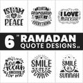 Ramadan bundle. 6 Ramadan quotes, Islamic design bundles