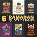 Ramadan bundle. 6 Ramadan quotes, Islamic design bundles