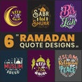 Ramadan bundle. 6 Ramadan quotes, Islamic design bundles