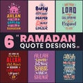 Ramadan bundle. 6 Ramadan quotes, Islamic design bundles