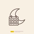 ramadan calendar date line icon for Muslim and Ramadan theme concept. Vector illustration