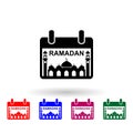 Ramadan calendar multi color icon. Simple thin line, outline of ramadan icons for ui and ux, website or mobile application