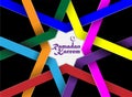 Ramadan calligraphy design in colorful arabic geometry pattern