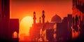 ramadan celebration with sunset mosque, which will start on March, and it will end on April