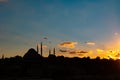 Ramadan concept photo. Suleymaniye Mosque at sunset with partly cloudy sky Royalty Free Stock Photo