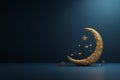 Ramadan crescent moon with copy space