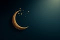 Ramadan crescent moon with copy space