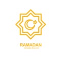 Ramadan Crescent Moon Sign Thin Line Icon Emblem Concept. Vector