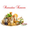 Ramadan decoration lantern Tea green mint leaves Royalty Free Stock Photo