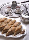 Ramadan dessert baklava and turkish Royalty Free Stock Photo