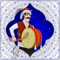 Ramadan drummer is Ottoman character illustration