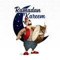 Ramadan Drummer vector character illustration