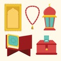 Ramadan element collections flat illustration