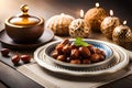 Ramadan Fasting Dates on Wood Table