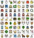 Ramadan festival related icon set, filled style Royalty Free Stock Photo