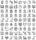 Ramadan festival related icon set, line style Royalty Free Stock Photo