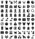 Ramadan festival related icon set, solid style Royalty Free Stock Photo