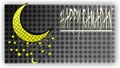 Ramadan festival wallpaper design, shine moon in yellow, hanging star in chain. happy Ramadan.